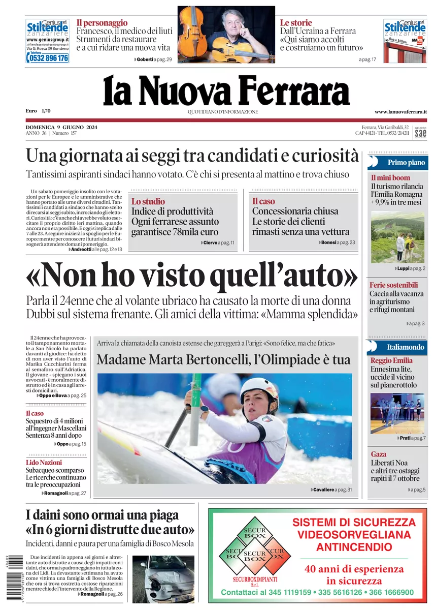 Prima-pagina-nuova ferrara-oggi-edizione-del-2024-06-09